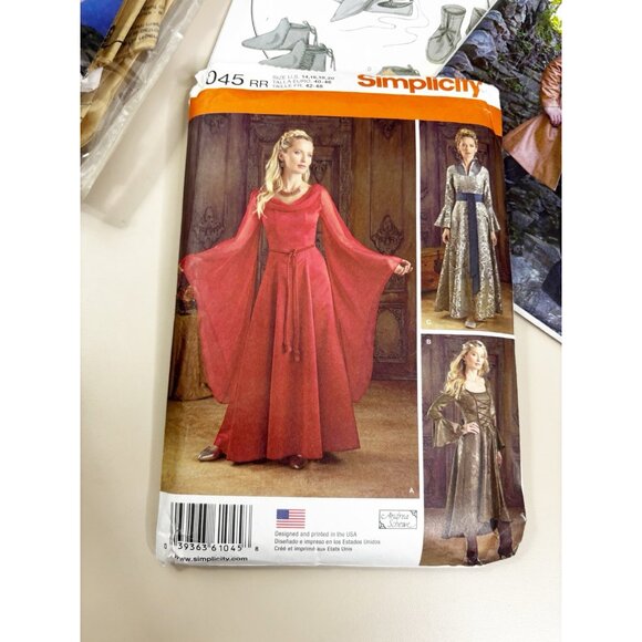 Costume Sewing Pattern (Lot Of 5-used/complete) Capes,Tunic,Boots,Dresses Etc - Picture 2 of 10